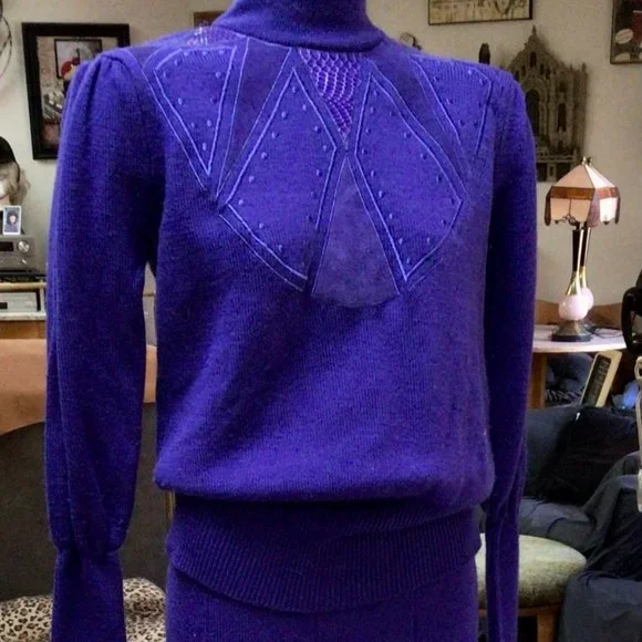 vintage matching sweater /skirt - Picture 5 of 5